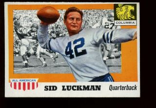 1955 Topps All American Football Card 85 Sid Luckman Exmt