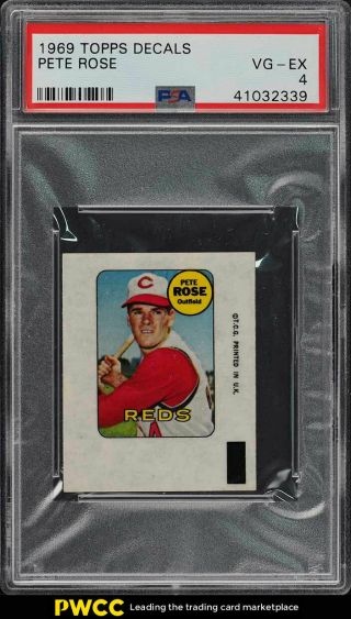 1969 Topps Decals Pete Rose Psa 4 Vgex (pwcc)