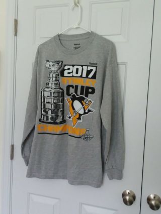 Pittsburgh Penguins Reebok 2017 Stanley Cup Champions Locker Room T - Shirt Large 3
