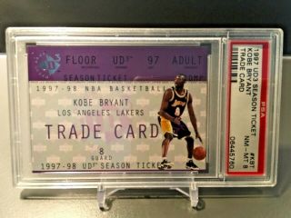 97 - 98 Psa8 Upper Deck Ud3 Season Ticket Trade Card Kobe Bryant - Kbt