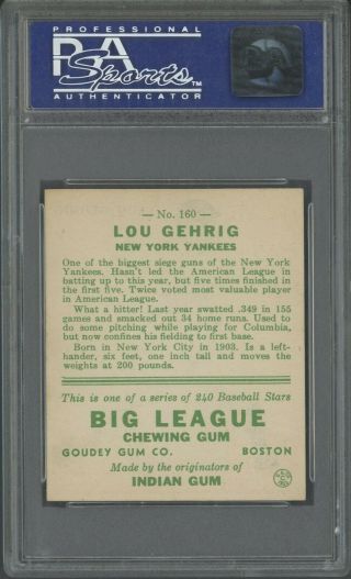 1933 Goudey 160 Lou Gehrig York Yankees HOF PSA 7 