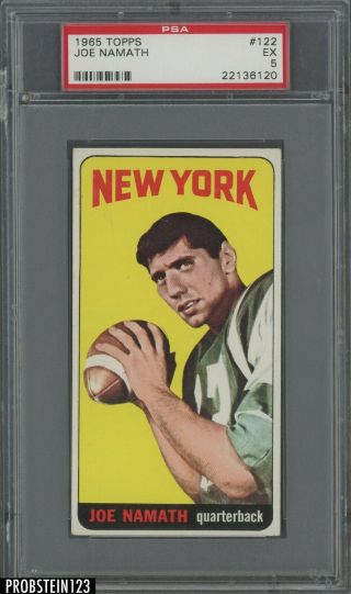 1965 Topps Football 122 Joe Namath Jets Rc Rookie Hof Psa 5 " Centered "