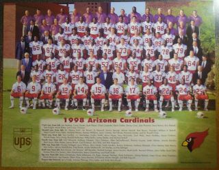 1998 Arizona Cardinals Team Photo Poster 11x14 - Pat Tillman Rookie Year Nfl