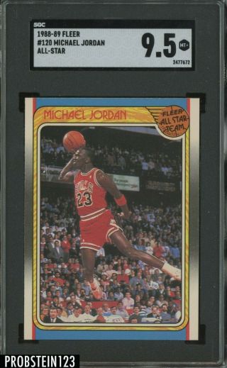 1988 - 89 Fleer All - Star Basketball 120 Michael Jordan Chicago Bulls Hof Sgc 9.  5