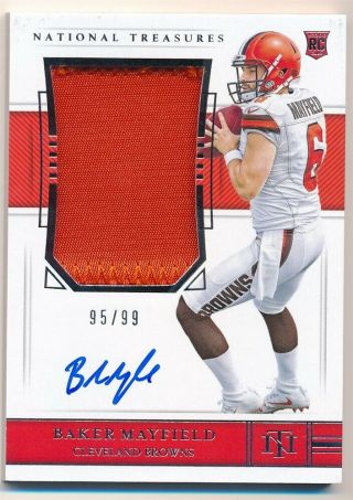 Baker Mayfield 2018 National Treasures Rc Autograph Rpa Browns Patch Auto Sp /99