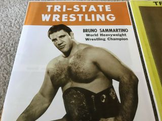2 Tri - State Wrestling Program Bruno Sammartino Portrait of a Champion NM - 2
