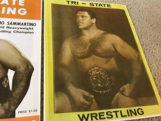 2 Tri - State Wrestling Program Bruno Sammartino Portrait of a Champion NM - 3