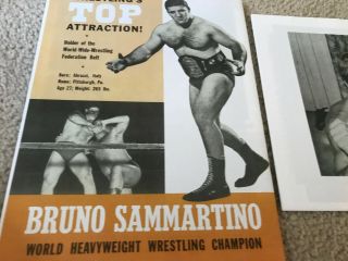 2 Tri - State Wrestling Program Bruno Sammartino Portrait of a Champion NM - 4