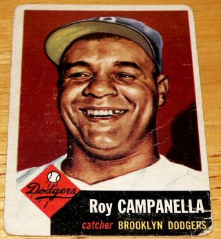 1953 Topps Baseball Set,  27 Roy Campanella,  Brooklyn Dodgers
