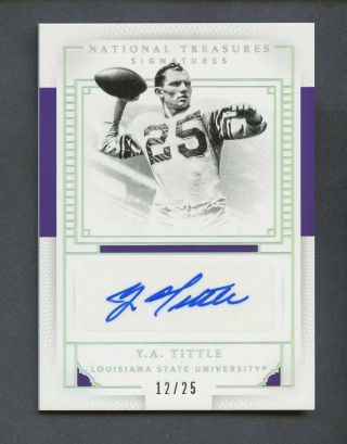 2016 National Treasures Y.  A.  Tittle Signed Auto 12/25 Lsu