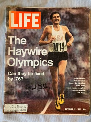 Steve Prefontaine And Frank Shorter Autographed " Haywire Olympics " 1972 Life Mag