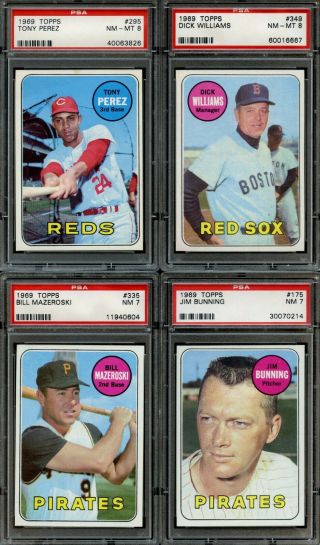 1969 Topps Baseball Complete Set All PSA Graded Mostly 7 NM & 8 NM - MT 10
