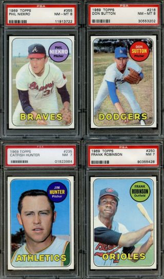 1969 Topps Baseball Complete Set All PSA Graded Mostly 7 NM & 8 NM - MT 11