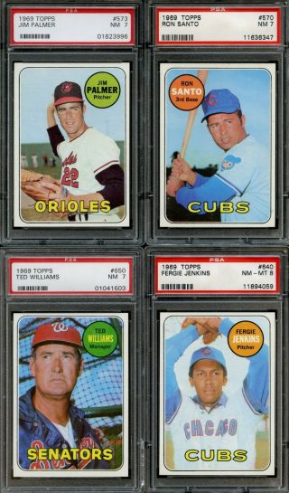 1969 Topps Baseball Complete Set All PSA Graded Mostly 7 NM & 8 NM - MT 12
