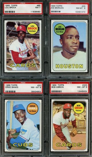 1969 Topps Baseball Complete Set All PSA Graded Mostly 7 NM & 8 NM - MT 4
