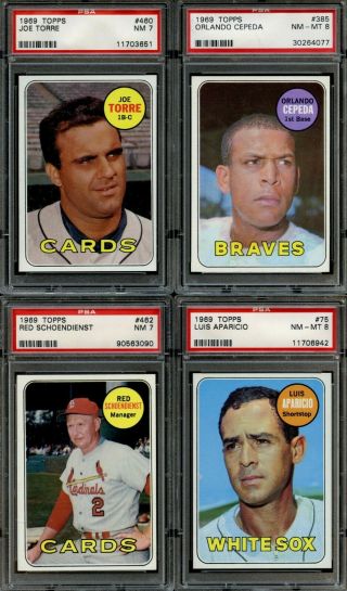 1969 Topps Baseball Complete Set All PSA Graded Mostly 7 NM & 8 NM - MT 5