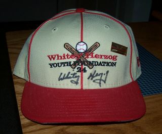 Whitey Herzog Youth Foundation Signed Baseball Hat W/ A Youth Foundation Hat Pin