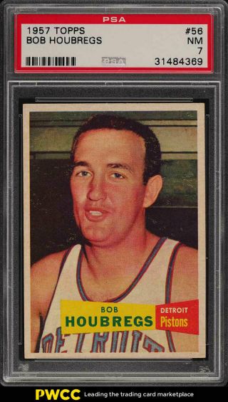 1957 Topps Basketball Setbreak Bob Houbregs 56 Psa 7 Nrmt (pwcc)