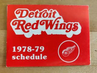 1978 - 79 Nhl Detroit Red Wings Hockey Schedule Alex Delvecchio Enterprises Ad