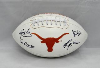 Williams Mccoy Young Campbell Signed Texas Longhorns Logo Football - Jsa W Auth
