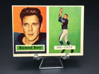 1957 Topps Football Raymond Berry Hof Rc Vg - Ex 94 Baltimore Colts Set Break