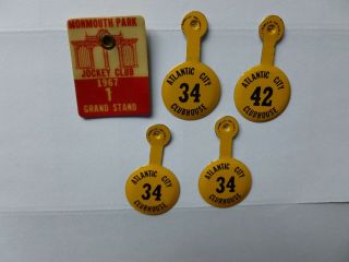 1960 ' s ATLANTIC CITY AND MONMOUTH PARK HORSE RACING CLUBHOUSE ETC.  BUTTONS 2