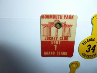 1960 ' s ATLANTIC CITY AND MONMOUTH PARK HORSE RACING CLUBHOUSE ETC.  BUTTONS 3