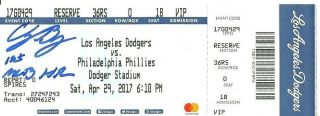 Cody Bellinger Ip Auto Signed 1st Mlb Hr Ticket 4/29/17 Dodgers Mlb Auth