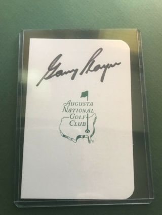 Gary Player Masters Champion Signed Autographed Scorecard
