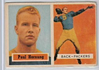 1957 Paul Horning Topps Rc Green Bay Packers 151 Hof