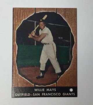 Vintage 1958 Willie Mays San Francisco Giants Hires Root Beer 25 Baseball Card