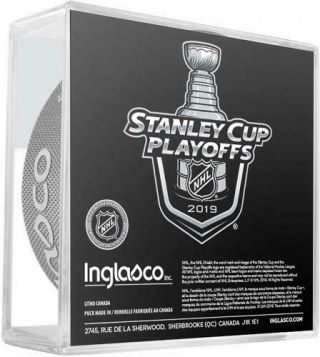 St.  Louis Blues Unsigned InGlasCo 2019 Stanley Cup Playoffs Official Game Puck 3