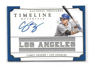 2017 National Treasures Corey Seager Jersey Patch Autograph 05/99 Jsy 1/1