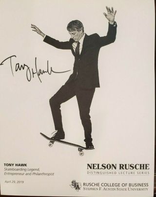Tony Hawk Signed Autographed Poster Skateboarding Legend Sfa Speaker Series 4/19
