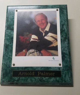 Arnold Palmer Autographed Picture And Plaque