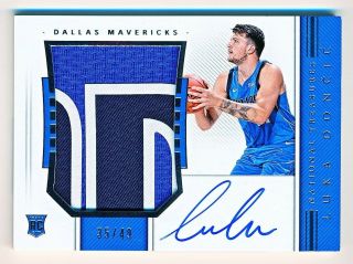 2018 - 19 National Treasures Luka Doncic Rpa Horizontal Patch Auto Rookie Rc 35/49