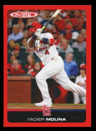 Yadier Molina - St.  Louis Cardinals - 2019 Topps Total 267a - Red Parallel 3/10