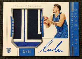 Luka Doncic 2018 - 19 Panini National Treasures Rookie Patch Auto Rpa 33/49 Rc 127