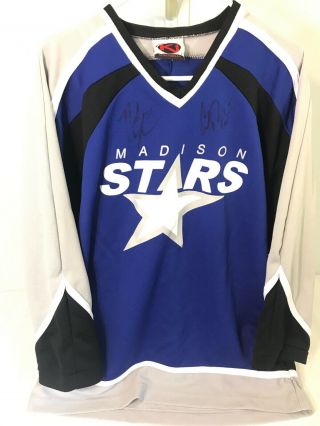 K1 Hockey Jersey Men’s Size Large Madison Wisconsin Stars Blue Gray Long Sleeve