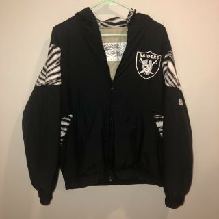 Oakland Raiders Zubaz’s Chalk Line Vintage 90’s Jacket Striped Sz: Medium