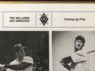 Ted Williams Joe Dimaggio Red Sox press Award 1991 BWAA ‘Coming Up 50’ Wood 1941 5