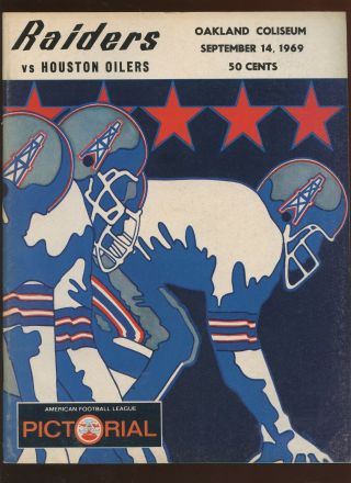 September 14 1969 Afl Program Houston Oilers At Oakland Raiders Exmt
