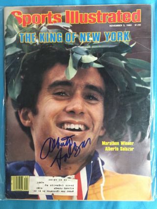 Alberto Salazar Signed Sports Illustrated Si 11/3/89 Ny Marathon Winner