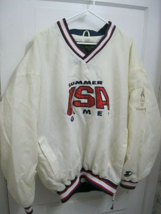 Vintage Starter Usa Atlanta 1996 Olympic Summer Games Pullover Jacket Size Xl