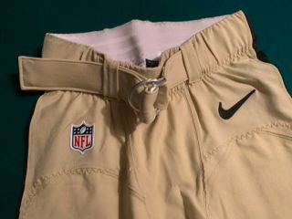 Orleans SAINTS Size 30 GOLD Game Worn / Issued NIKE Football Pants w/ Belt 5