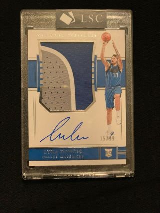 2018 - 19 Panini National Treasures Luka Doncic /99 Rookie Patch Auto Rpa 10