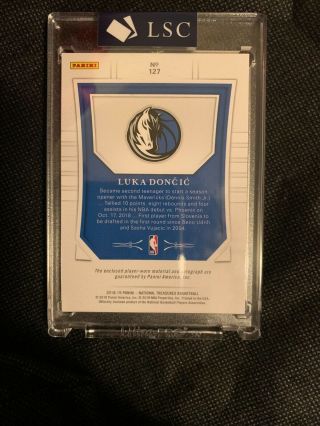 2018 - 19 Panini National Treasures LUKA DONCIC /99 Rookie Patch Auto RPA 10 2