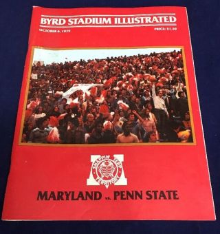 October 6,  1979 Maryland Vs Penn State Football Program