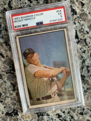 1953 Bowman Mickey Mantle Psa 5 59 Undergraded Eye Appeal - High End - Pmjs