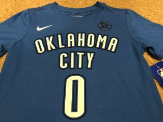 NWT Youth Nike NBA Russell Westbrook OKC Thunder T - Shirt Jersey Small (8) 2